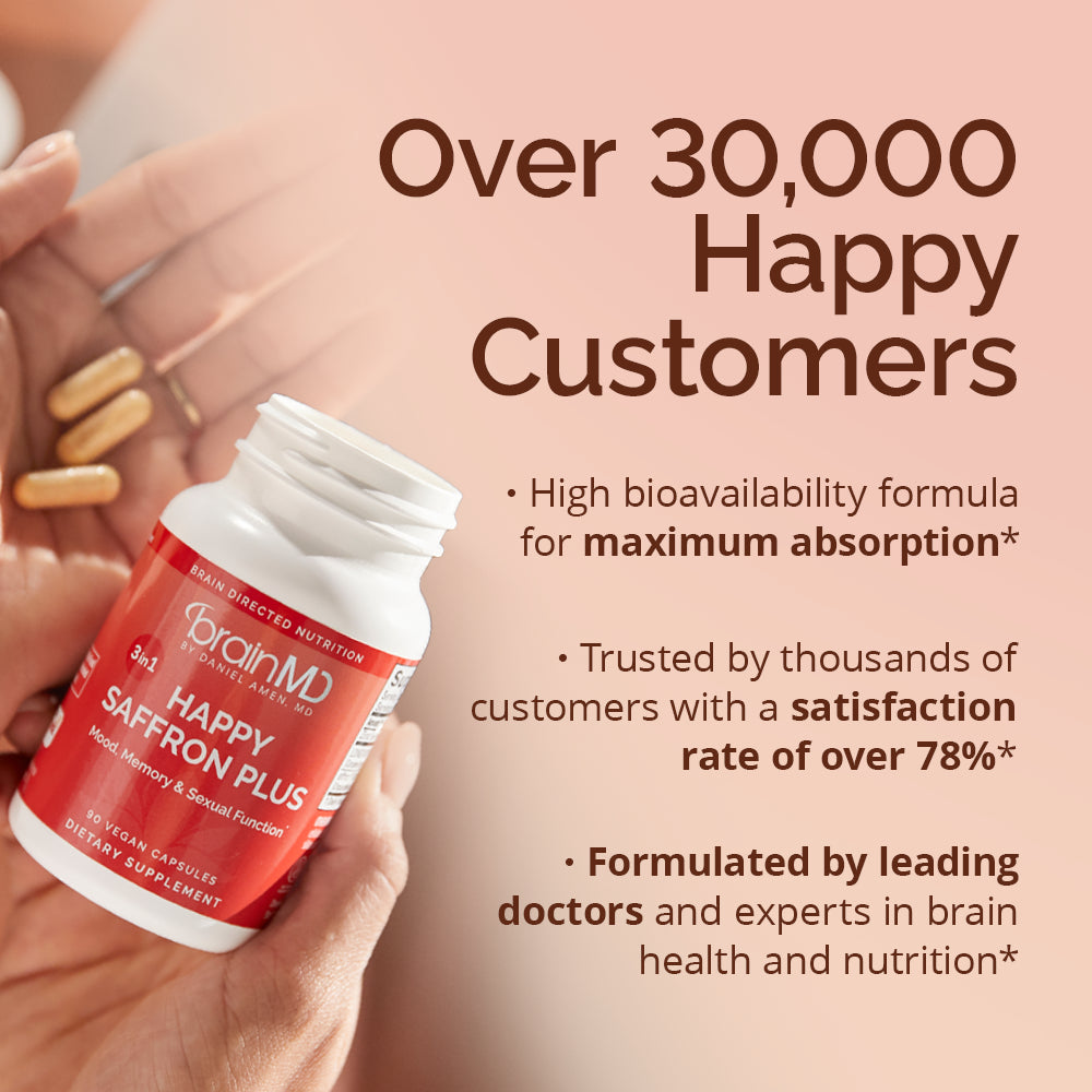 BrainMD Happy Saffron Plus - 90 Capsules