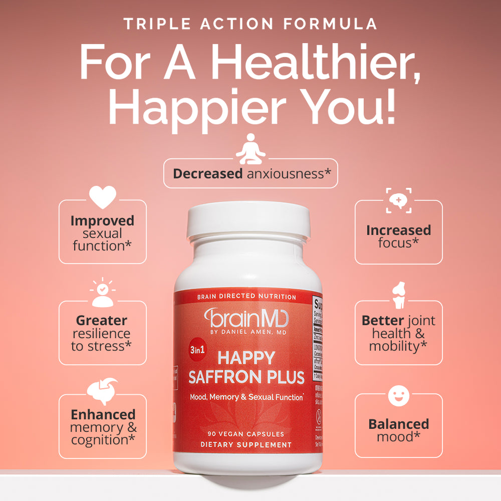 BrainMD Happy Saffron Plus - 90 Capsules